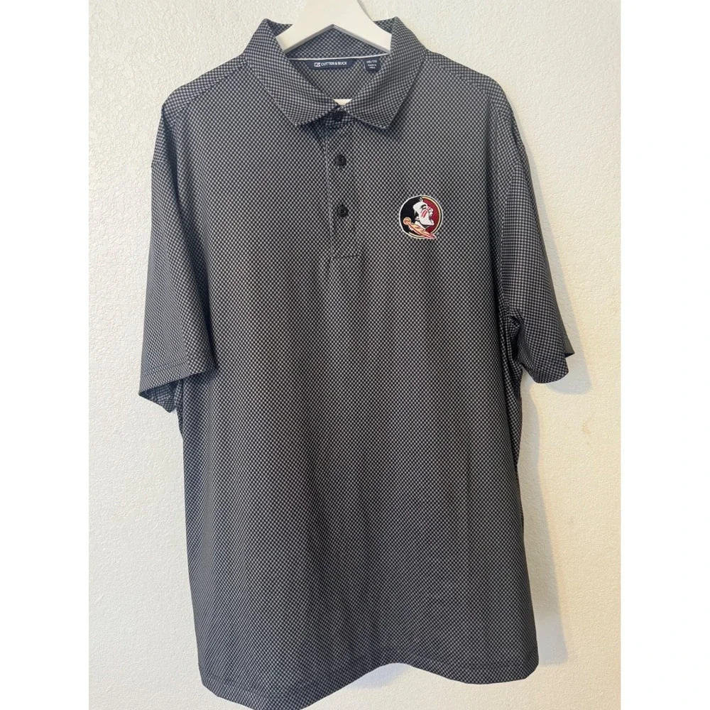 Cutter & Buck Florida‎ State Polo Golf Shirt Embroidered Houndstooth 1XB